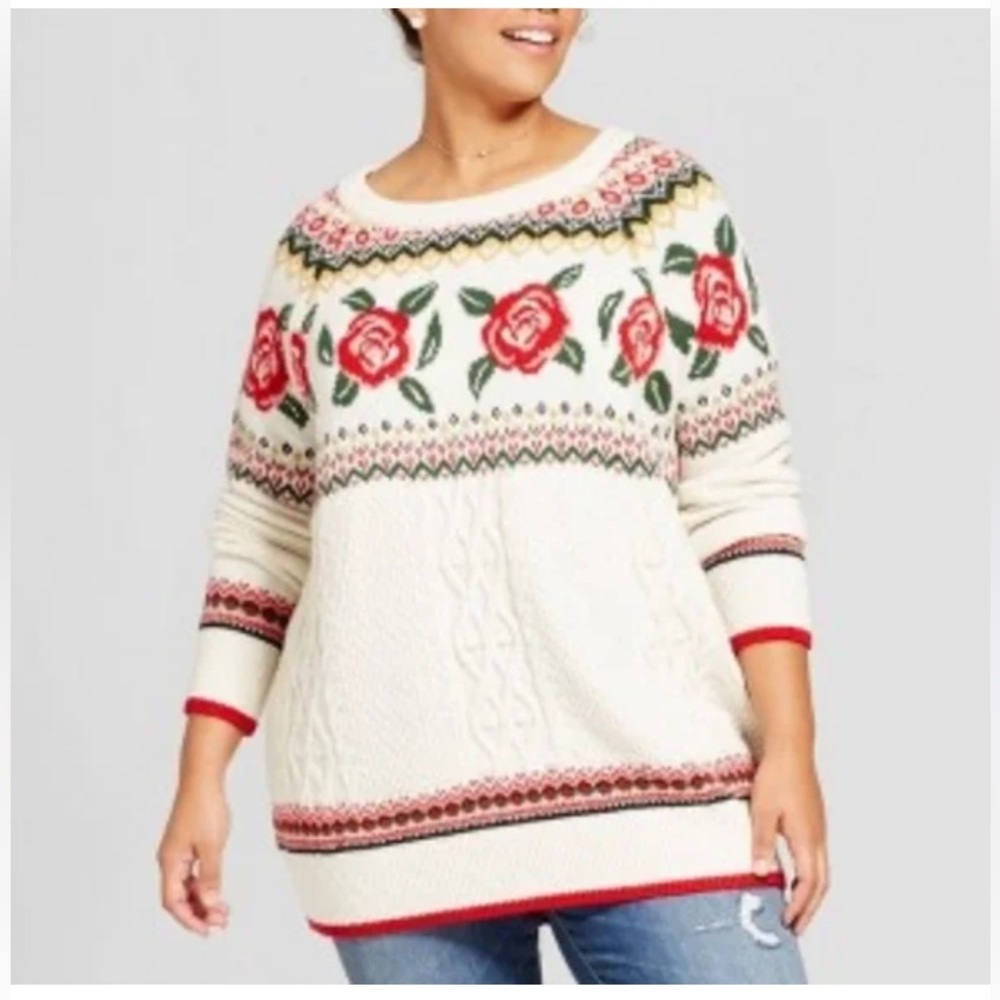Mossimo floral sweater size medium